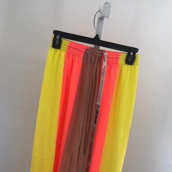 House of CB NWT Margot Yellow Neon Coral Semi Sheer Pants XS - Picture 6 of 11